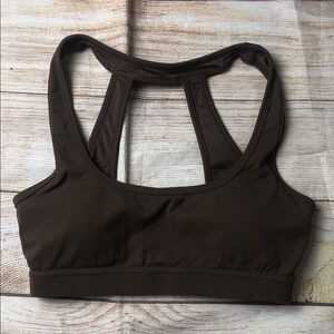 POPFLEX Brown Captivate Open Back Sports Bra